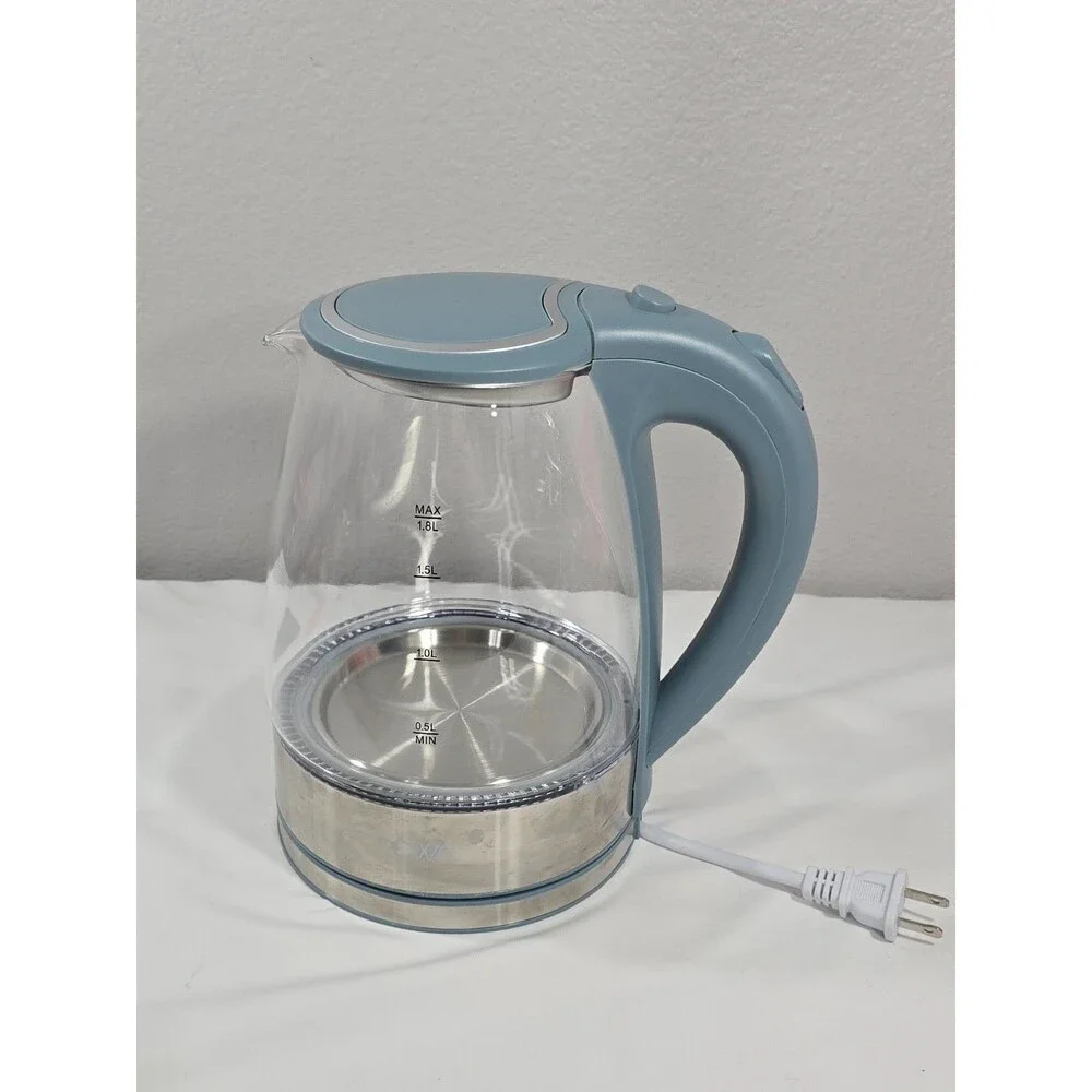 CWC Electric Glass Kettle 1.8L with Overheat Protection Light Blue - Model CGLSK